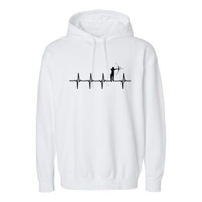 Archery Heartbeat Gift Rchers And Bow Hunting Lovers Great Gift Garment-Dyed Fleece Hoodie