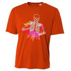 Awesome Halloween Gift Skeleton Gamer Costume Design Funny Gift Cooling Performance Crew T-Shirt