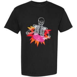 Awesome Halloween Gift Skeleton Gamer Costume Design Funny Gift Garment-Dyed Heavyweight T-Shirt