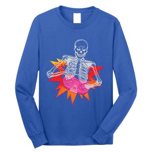 Awesome Halloween Gift Skeleton Gamer Costume Design Funny Gift Long Sleeve Shirt