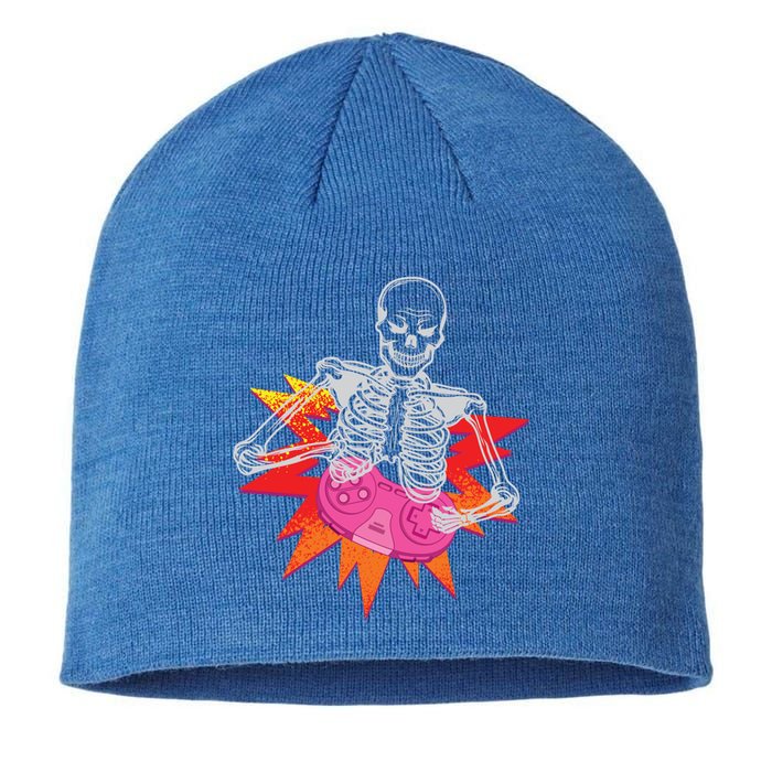 Awesome Halloween Gift Skeleton Gamer Costume Design Funny Gift Sustainable Beanie