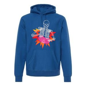 Awesome Halloween Gift Skeleton Gamer Costume Design Funny Gift Premium Hoodie