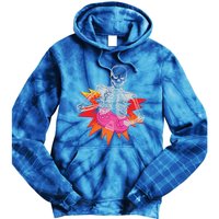 Awesome Halloween Gift Skeleton Gamer Costume Design Funny Gift Tie Dye Hoodie