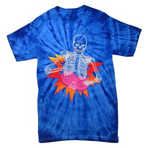 Awesome Halloween Gift Skeleton Gamer Costume Design Funny Gift Tie-Dye T-Shirt