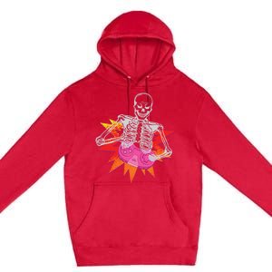 Awesome Halloween Gift Skeleton Gamer Costume Design Funny Gift Premium Pullover Hoodie