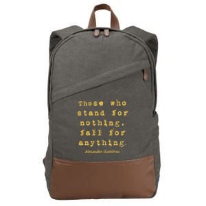 Alexander Hamilton Great Gift Great Gift Inspirational Famous Aham Quote Great G Cotton Canvas Backpack