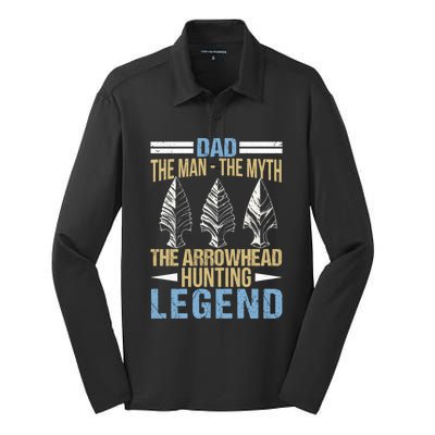 Arrowhead Hunting Gift For Dad Arrowhead Hunter Father Meaningful Gift Silk Touch Performance Long Sleeve Polo