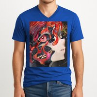 Anime Horror Girl Kawaii Waifu Aesthetic Japanese Otaku V-Neck T-Shirt