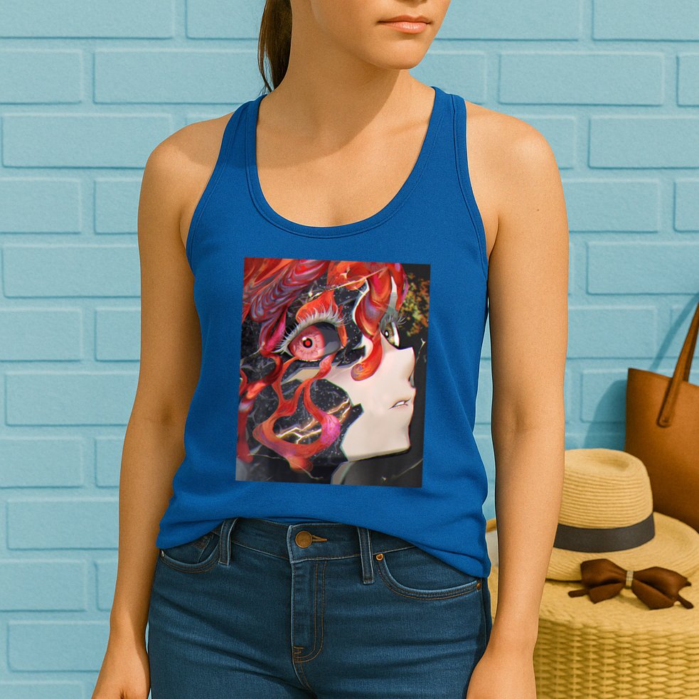 Anime Horror Girl Kawaii Waifu Aesthetic Japanese Otaku Womens Tank Top