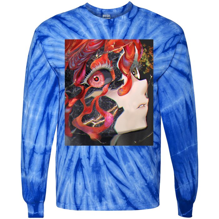 Anime Horror Girl Kawaii Waifu Aesthetic Japanese Otaku Tie-Dye Long Sleeve Shirt