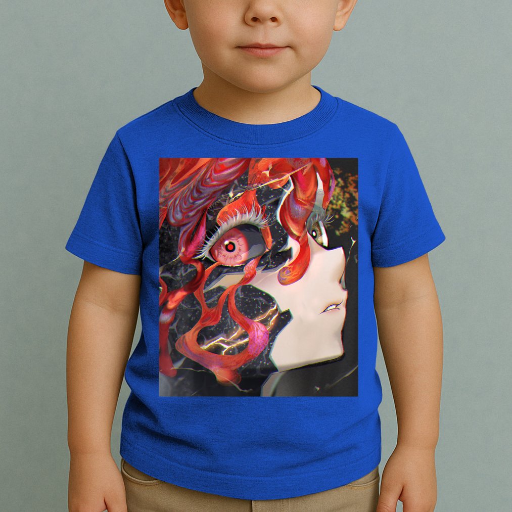 Anime Horror Girl Kawaii Waifu Aesthetic Japanese Otaku Toddler T-Shirt