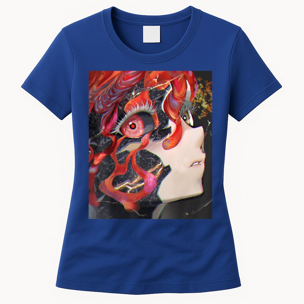 Anime Horror Girl Kawaii Waifu Aesthetic Japanese Otaku Womens T-Shirt