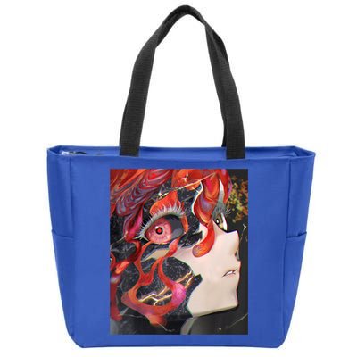 Anime Horror Girl Kawaii Waifu Aesthetic Japanese Otaku Zip Tote Bag
