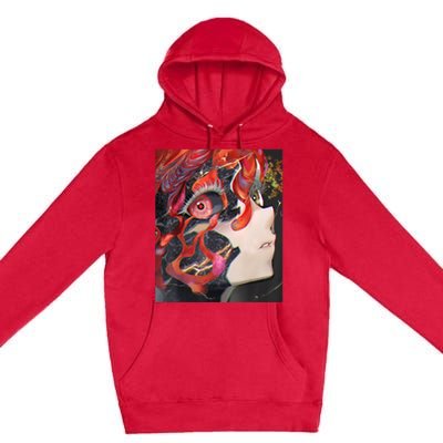 Anime Horror Girl Kawaii Waifu Aesthetic Japanese Otaku Premium Pullover Hoodie