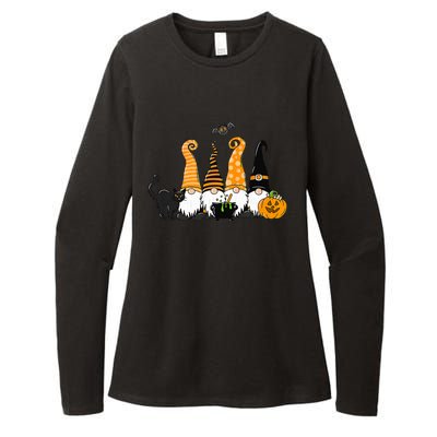 Autumn Halloween Gnomes Cute Autumn Pumpkin Fall Holiday Womens CVC Long Sleeve Shirt