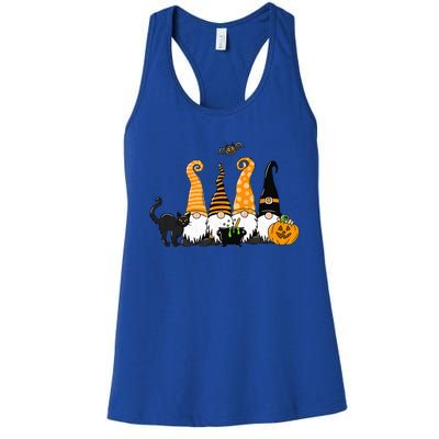 Autumn Halloween Gnomes Cute Autumn Pumpkin Fall Holiday Women's Racerback Tank