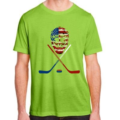 American Hockey Goalie Patriotic Hockey Player Keeper Funny Gift Cute Gift Adult ChromaSoft Performance T-Shirt