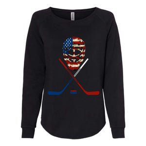 American Hockey Goalie Patriotic Hockey Player Keeper Funny Gift Cute Gift Womens California Wash Sweatshirt