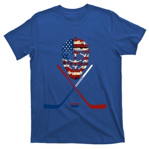 American Hockey Goalie Patriotic Hockey Player Keeper Funny Gift Cute Gift T-Shirt