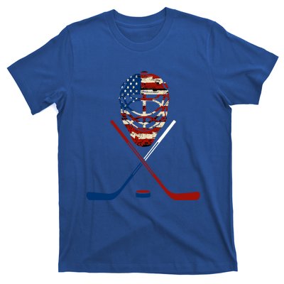 American Hockey Goalie Patriotic Hockey Player Keeper Funny Gift Cute Gift T-Shirt