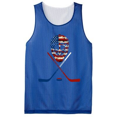 American Hockey Goalie Patriotic Hockey Player Keeper Funny Gift Cute Gift Mesh Reversible Basketball Jersey Tank