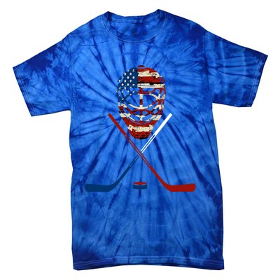 American Hockey Goalie Patriotic Hockey Player Keeper Funny Gift Cute Gift Tie-Dye T-Shirt