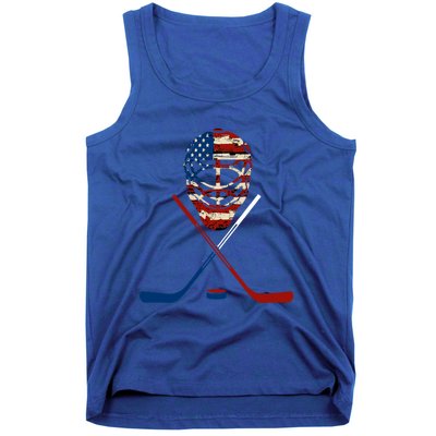 American Hockey Goalie Patriotic Hockey Player Keeper Funny Gift Cute Gift Tank Top