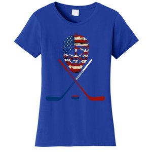 American Hockey Goalie Patriotic Hockey Player Keeper Funny Gift Cute Gift Women's T-Shirt