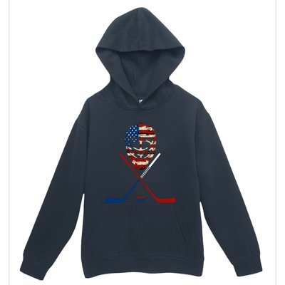 American Hockey Goalie Patriotic Hockey Player Keeper Funny Gift Cute Gift Urban Pullover Hoodie