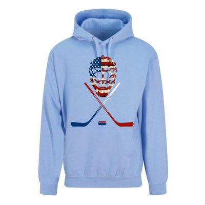 American Hockey Goalie Patriotic Hockey Player Keeper Funny Gift Cute Gift Unisex Surf Hoodie