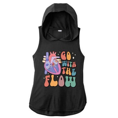 Anatomy Heart Go Withthe Flow Ladies PosiCharge Tri-Blend Wicking Draft Hoodie Tank