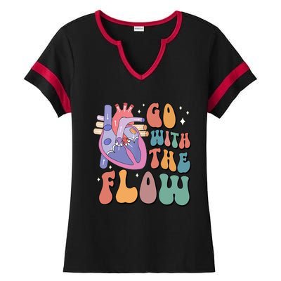 Anatomy Heart Go Withthe Flow Ladies Halftime Notch Neck Tee