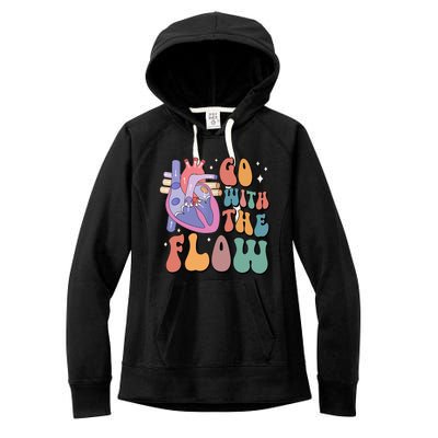 Anatomy Heart Go Withthe Flow Women's Fleece Hoodie