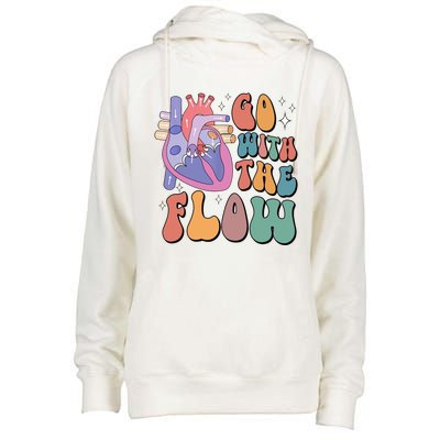 Anatomy Heart Go Withthe Flow Womens Funnel Neck Pullover Hood