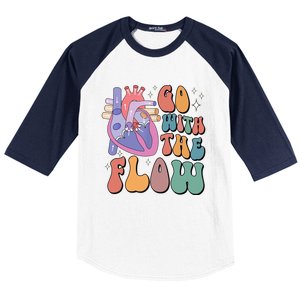 Anatomy Heart Go Withthe Flow Baseball Sleeve Shirt