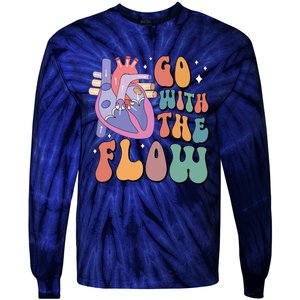 Anatomy Heart Go Withthe Flow Tie-Dye Long Sleeve Shirt