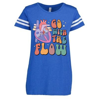 Anatomy Heart Go Withthe Flow Enza Ladies Jersey Football T-Shirt