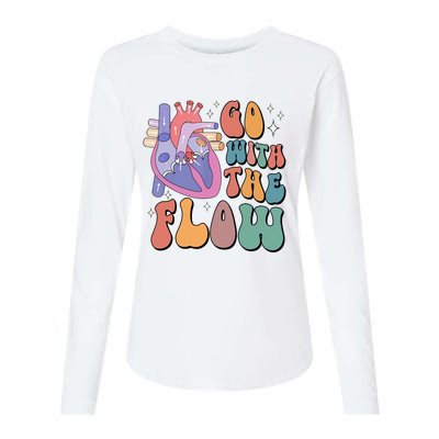 Anatomy Heart Go Withthe Flow Womens Cotton Relaxed Long Sleeve T-Shirt