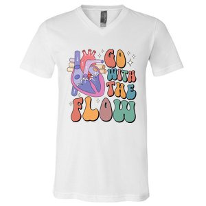 Anatomy Heart Go Withthe Flow V-Neck T-Shirt