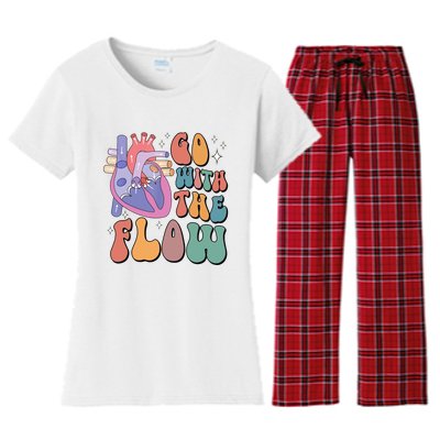 Anatomy Heart Go Withthe Flow Women's Flannel Pajama Set