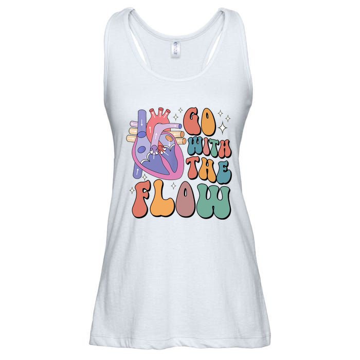 Anatomy Heart Go Withthe Flow Ladies Essential Flowy Tank