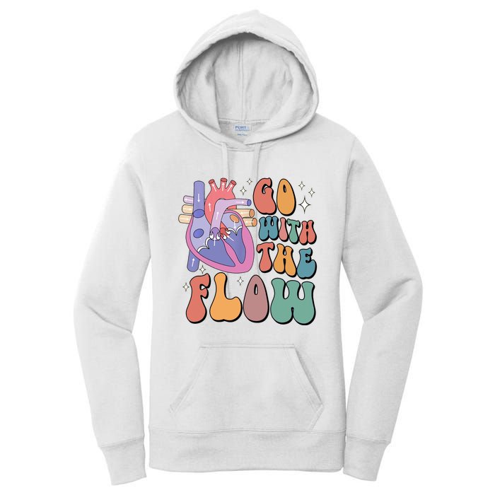 Anatomy Heart Go Withthe Flow Women's Pullover Hoodie