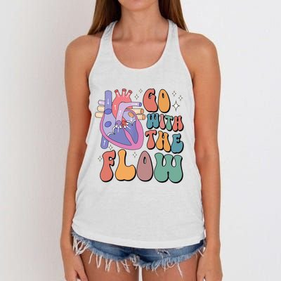 Anatomy Heart Go Withthe Flow Women's Knotted Racerback Tank