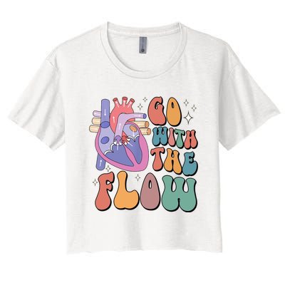 Anatomy Heart Go Withthe Flow Women's Crop Top Tee