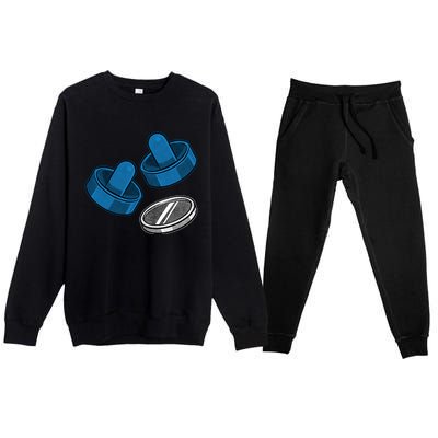 Air Hockey Game Pieces Premium Crewneck Sweatsuit Set