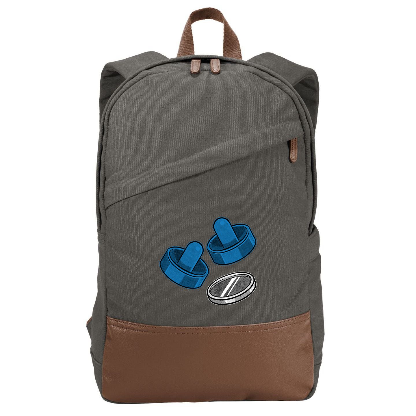 Air Hockey Game Pieces Cotton Canvas Backpack