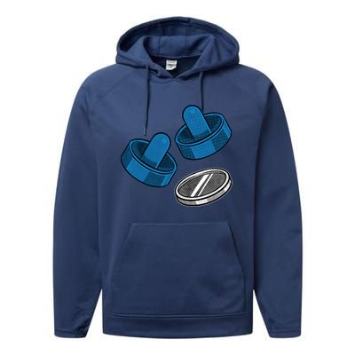 Air Hockey Game Pieces Performance Fleece Hoodie