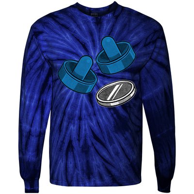 Air Hockey Game Pieces Tie-Dye Long Sleeve Shirt