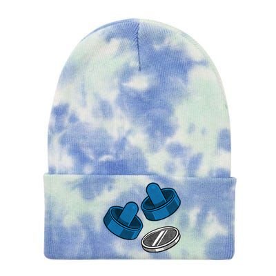 Air Hockey Game Pieces Tie Dye 12in Knit Beanie