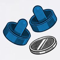 Air Hockey Game Pieces Button